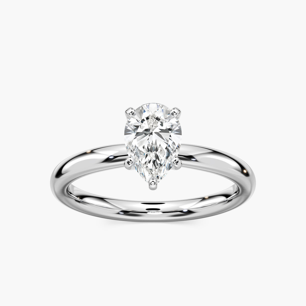 Emilia Solitaire Verlobungsring Tropfenschliff Weißgold – Lovea
