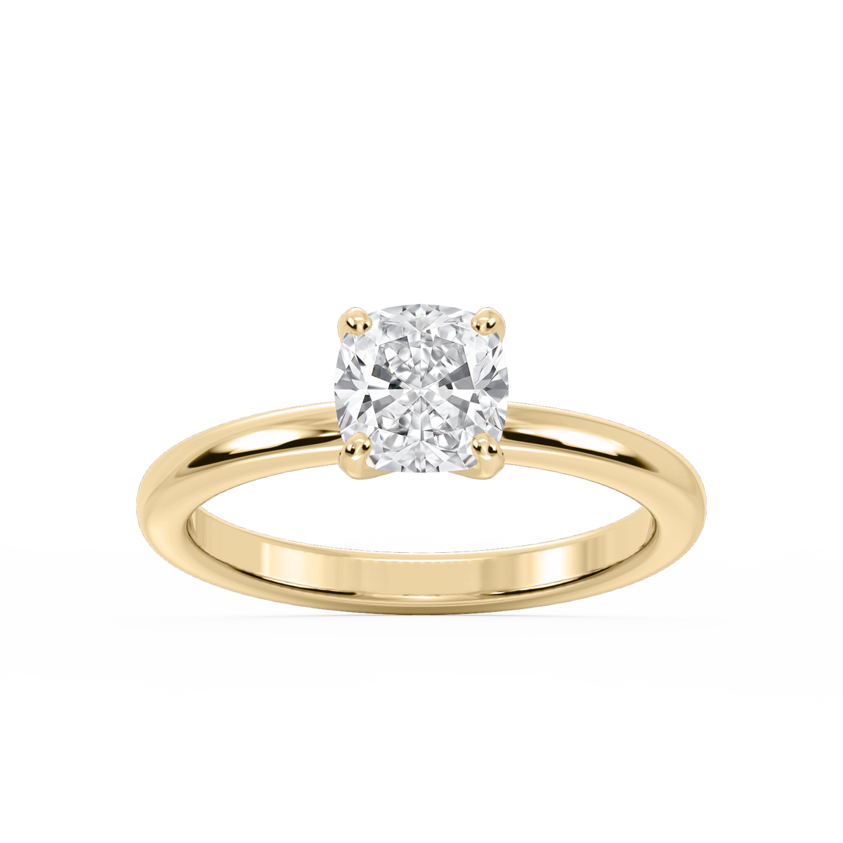 Emilia Solitaire Verlobungsring Kissenschliff Gelbgold – Lovea