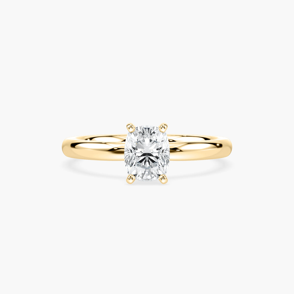 Emilia Solitaire Verlobungsring Kissenschliff Gelbgold – Lovea
