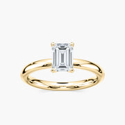 Emilia Solitaire Verlobungsring Smaragdschliff Gelbgold – Lovea