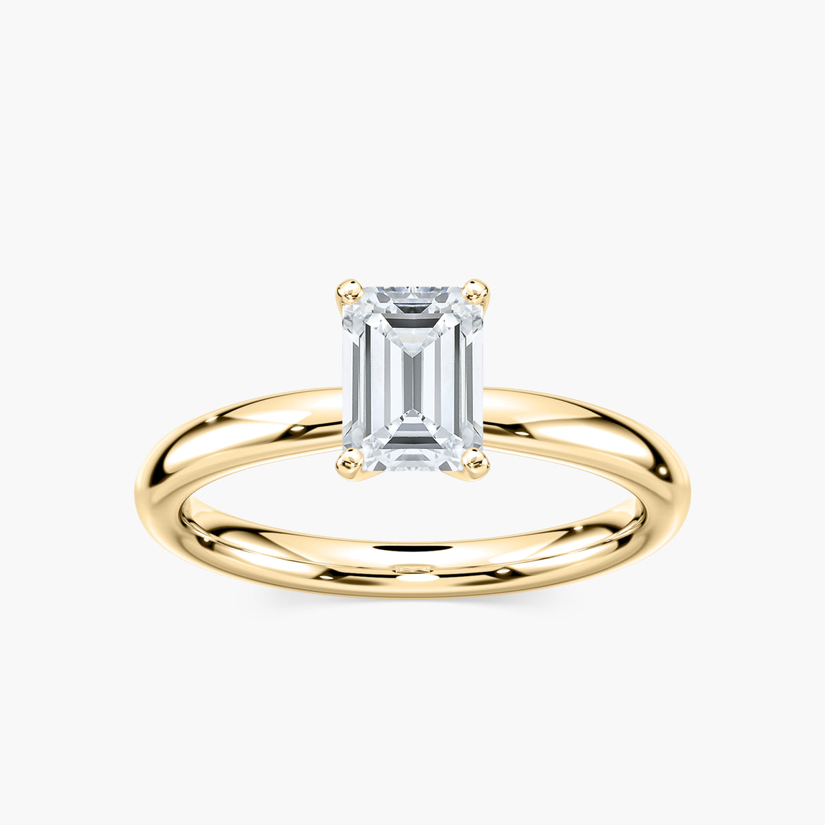 Emilia Solitaire Verlobungsring Smaragdschliff Gelbgold – Lovea