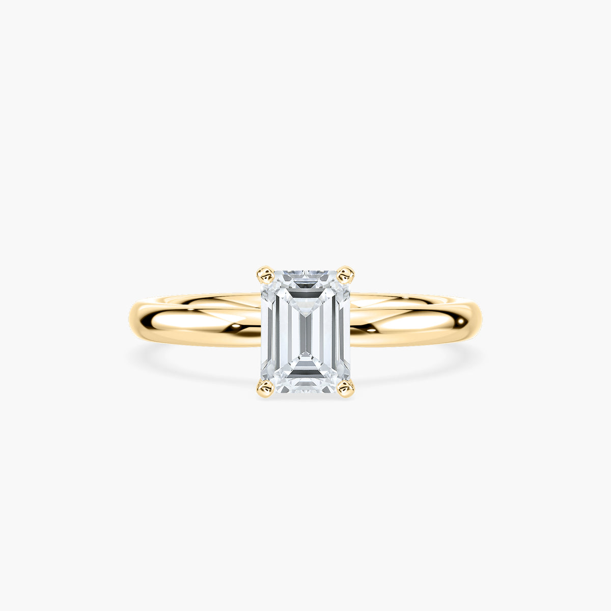 Emilia Solitaire Verlobungsring Smaragdschliff Gelbgold – Lovea