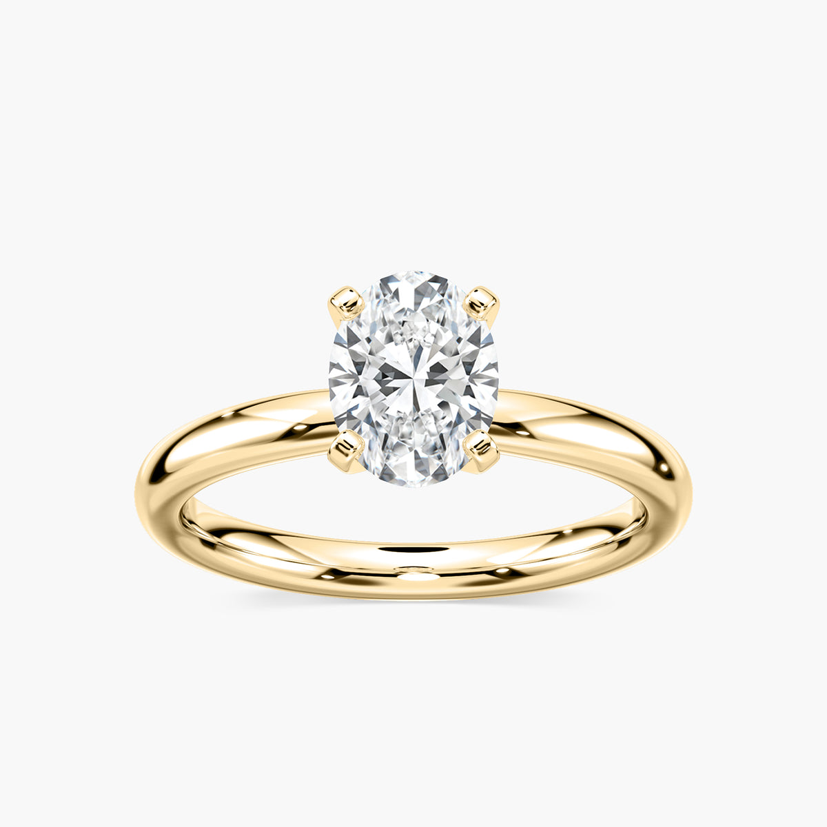 Emilia Solitaire Verlobungsring Ovaler Schliff Gelbgold – Lovea