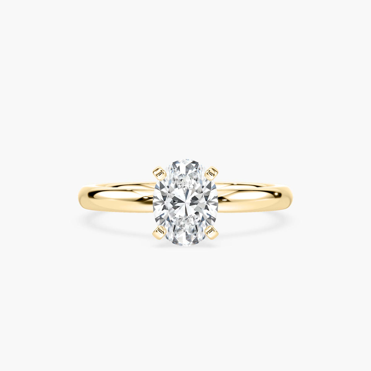 Emilia Solitaire Verlobungsring Ovaler Schliff Gelbgold – Lovea