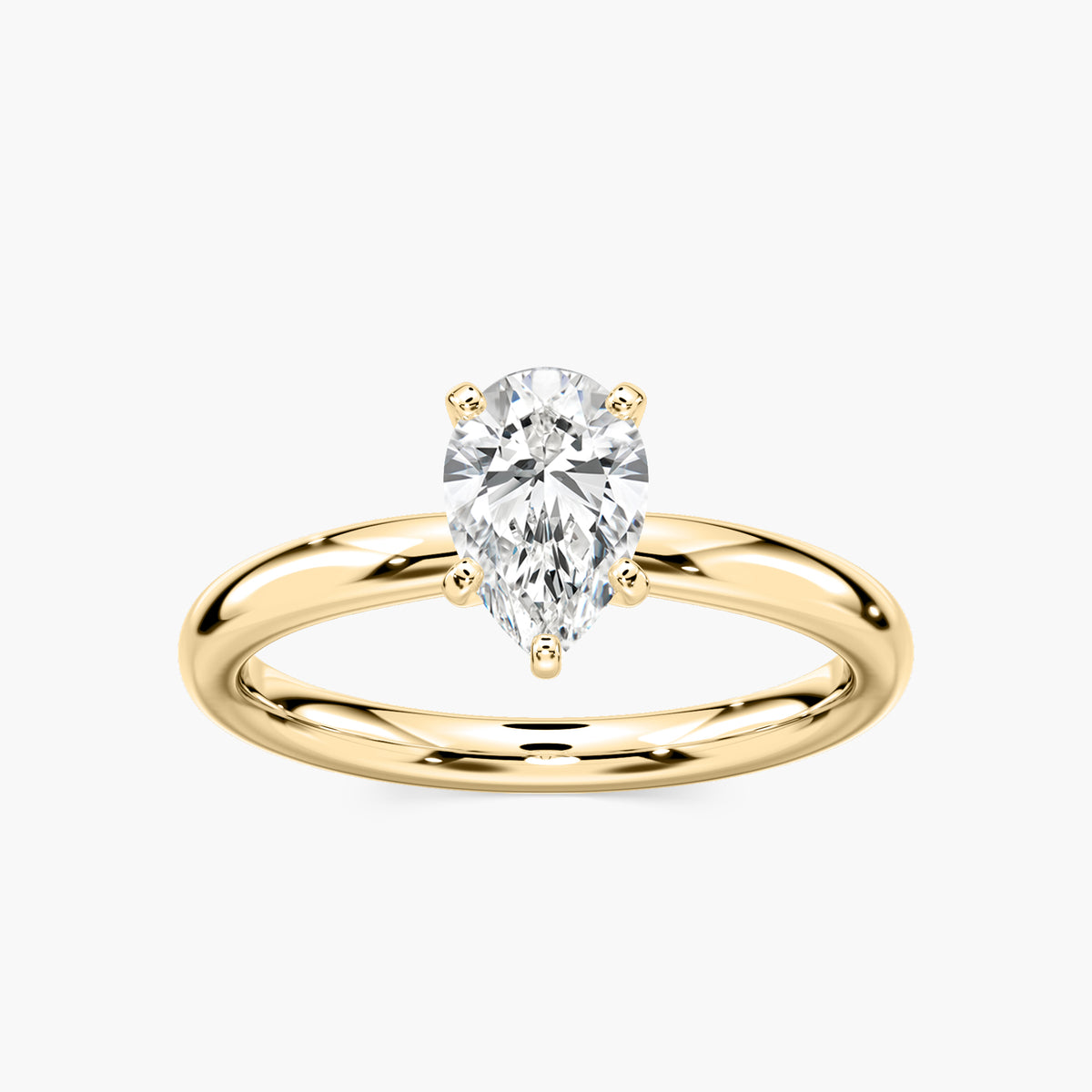 Emilia Solitaire Verlobungsring Tropfenschliff Gelbgold – Lovea