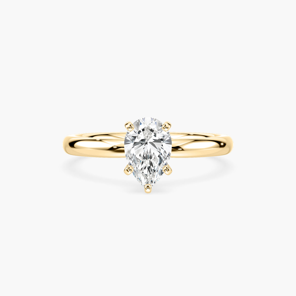 Emilia Solitaire Verlobungsring Tropfenschliff Gelbgold – Lovea