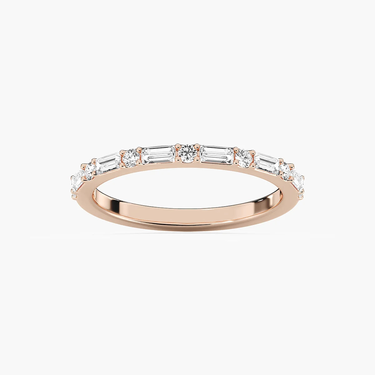 Lovea Whimsy Trauring – Baguette & Rund – Roségold