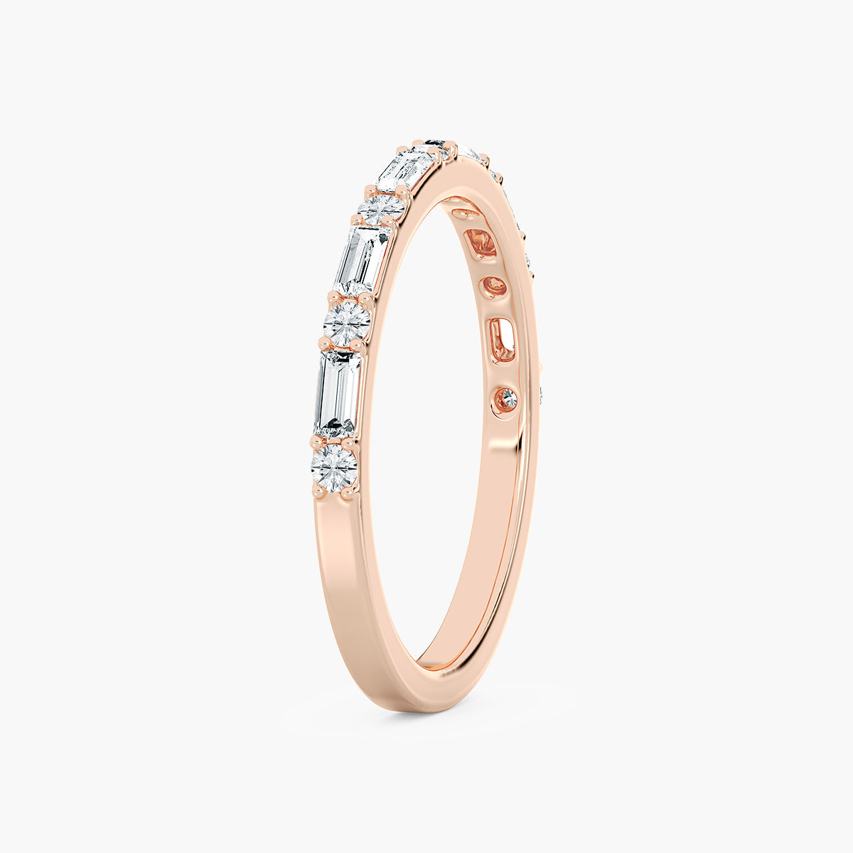 Lovea Whimsy Trauring – Baguette & Rund – Roségold