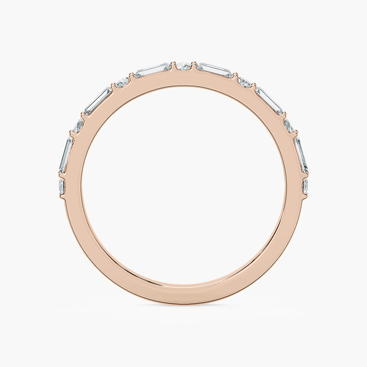 Lovea Whimsy Trauring – Baguette & Rund – Roségold