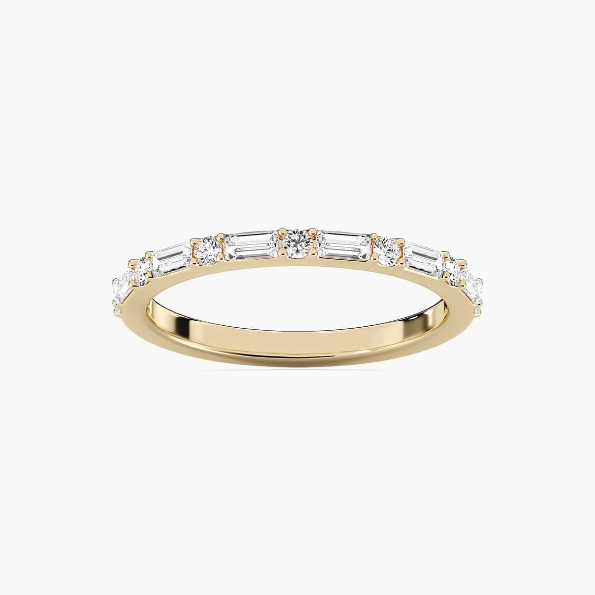 Lovea Whimsy Trauring – Baguette & Rund – Gelbgold