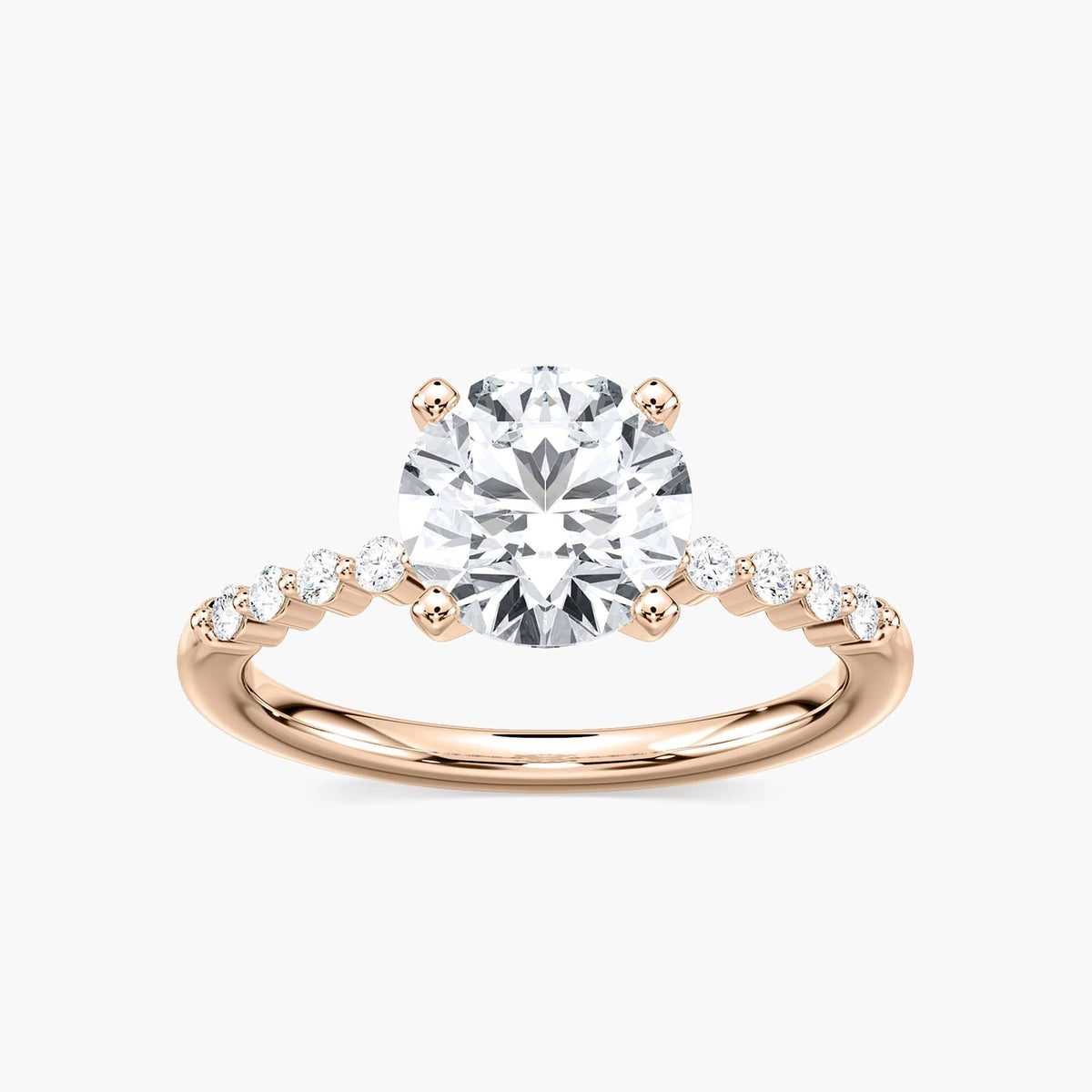 Lovea Helena Seitenstein Verlobungsring Rundschliff – Roségold