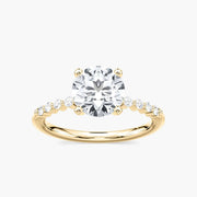 Lovea Helena Seitenstein Verlobungsring Rundschliff – Gelbgold