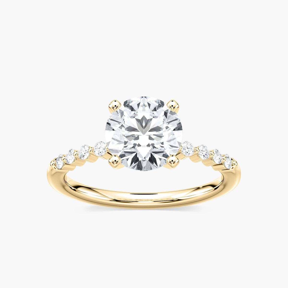 Lovea Helena Seitenstein Verlobungsring Rundschliff – Gelbgold